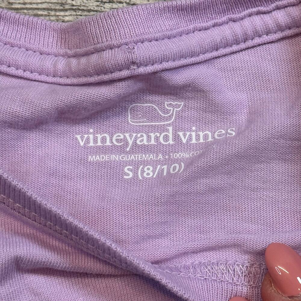 Vineyard Vines L/S Purple Christmas Shirt Girls S 6/7 - Picture 3 of 4